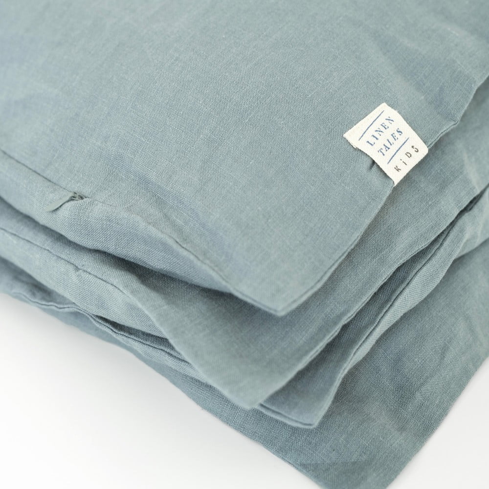 Lenjerie de pat din in pentru copii Linen Tales Nature, 70 x 100 cm, albastru 2 Lenjerie de pat din in pentru copii Linen Tales Nature, 70 x 100 cm, albastru - imagine 2
