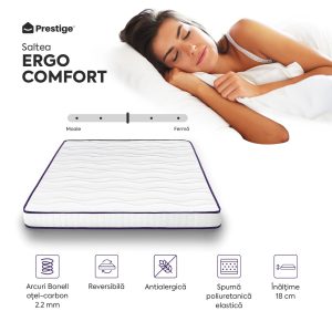 Saltea ERGO COMFORT, ortopedică, cu spumă poliuretanică și arcuri, Grosime 18 cm - imagine 3