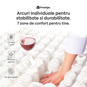 Saltea HYGENE THERAPY HYBRID, 7 zone de confort, Arcuri Individuale, husă detașabilă cu fermoar, lavabilă, superortopedică, Grosime 24 cm - imagine 5
