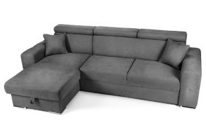 Colțar Extensibil BELLAGIO, șezlong interschimbabil, cu ladă de depozitare, cu tetiere reglabile, 280x170x100 cm - imagine 5