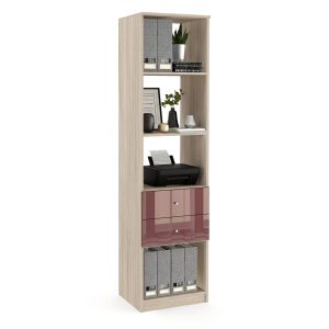 Biblioraft MODUS 45 2 sertare oak bordo gloss opt.jpg