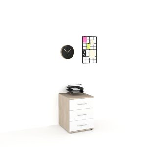 Casetiera 3 sertare STUDIO oak alb gloss opt.jpg