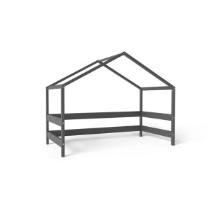 Casuta din lemn In stil scandinav YappyHytte House YappyKids 169x89x135 cm Antracit - imagine 2