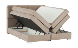 Pat Boxspring Charlotte, cu ladă de depozitare, saltea și topper incluse - imagine 2