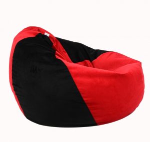 Fotoliu mare nirvana igant black red gama diamond umplut cu perle polistiren beanbag para marca pufrelax - imagine 4