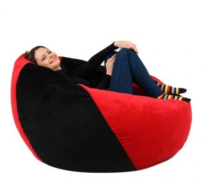 Fotoliu mare nirvana igant black red gama diamond umplut cu perle polistiren beanbag para marca pufrelax - imagine 2