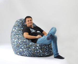 Fotoliu puf tip sac nirvana gigant impermeabil army camouflage air pretabil si la exterior umplut cu perle polistiren - imagine 5
