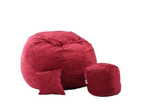 Fotoliu Pufrelax king size xlotoman cu perna decorativa sour cherry mare umplut cu fulgi de burete memory mix - imagine 6