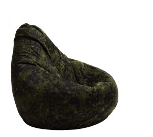 Fotoliu Pufrelax nirvana hobbit army camouflagecu husa detasabila textila umplut cu perle polistiren - imagine 3