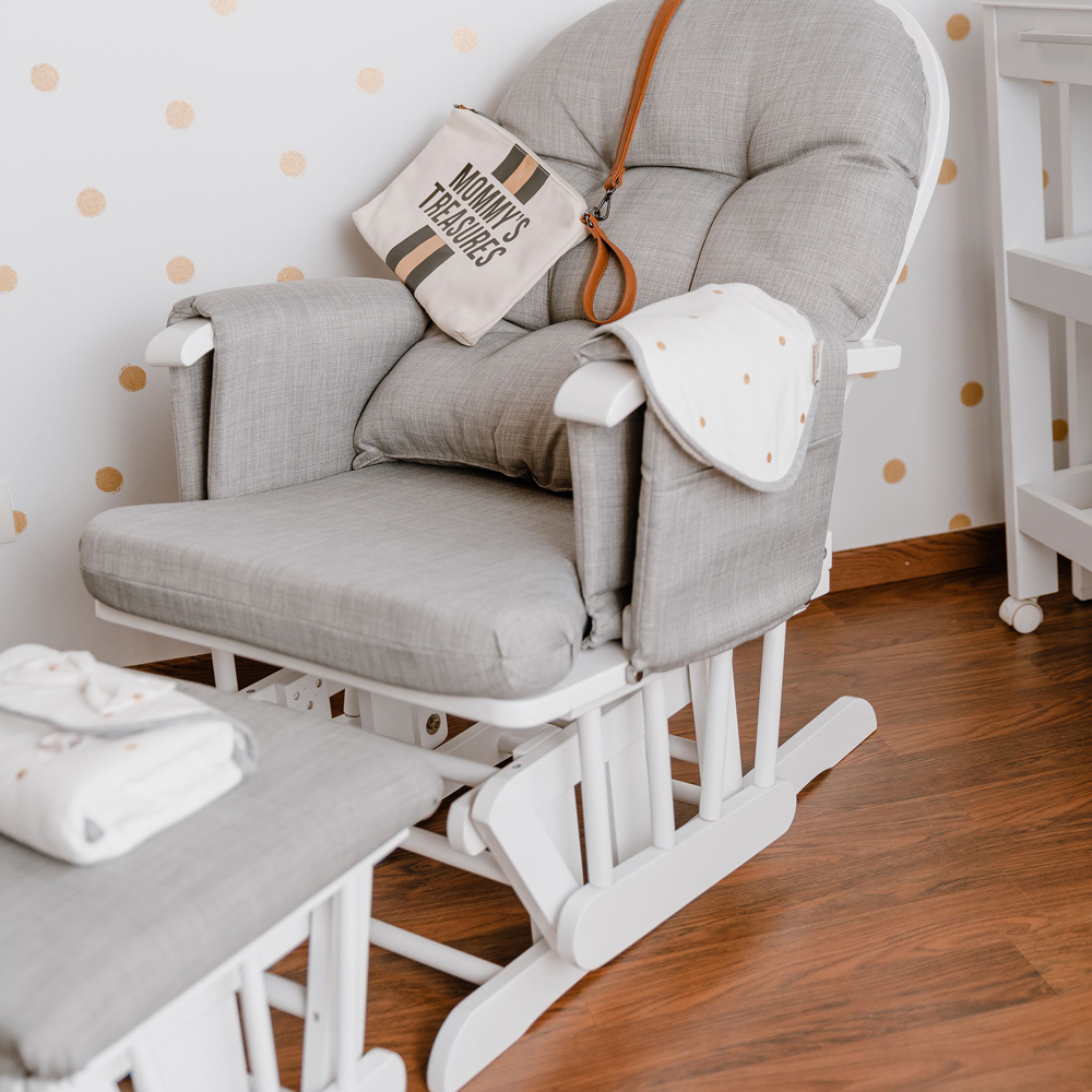 Fotoliu balansoar pentru alaptat Childhome cu suport pentru picioare Gri 3 Fotoliu balansoar pentru alaptat Childhome cu suport pentru picioare Gri - imagine 3