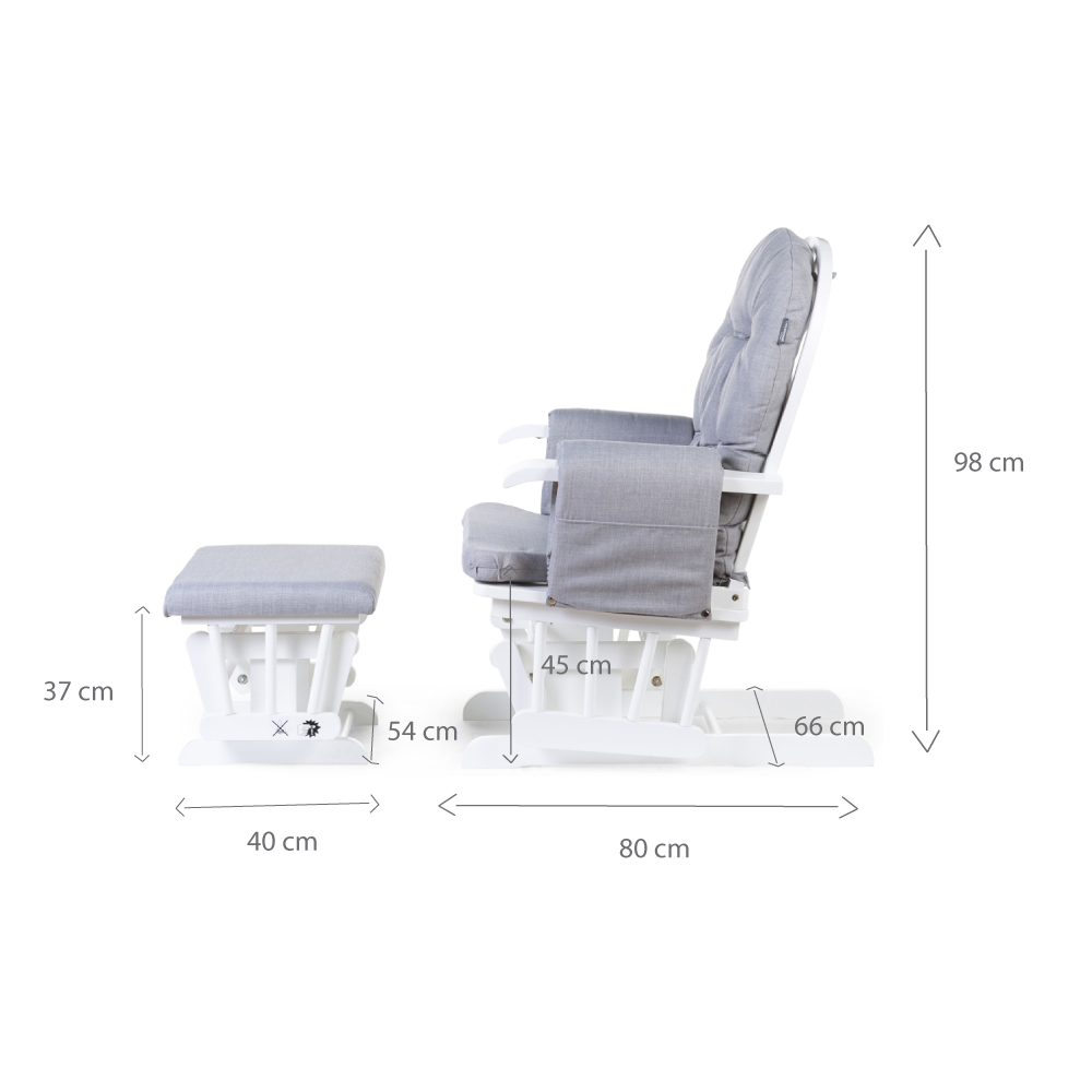 Fotoliu balansoar pentru alaptat Childhome cu suport pentru picioare Gri 4 Fotoliu balansoar pentru alaptat Childhome cu suport pentru picioare Gri - imagine 4