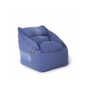 Fotoliu Big Jean Bean Bag textil tip jolly jeans umplut cu perle polistiren albastru - imagine 2