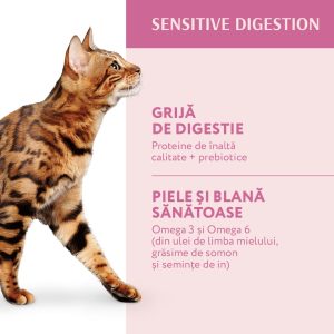 OPTIMEAL Sensitive, Miel, hrană uscată pisici, sesibilități digestive OPTIMEAL Sensitive, Miel, hrană uscată pisici, sistem digestiv, 10kg - imagine 5