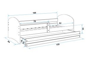 Pat pentru copii Micii Ponei 160x80 cm saltea inclusa - imagine 3