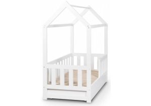 Pat tineret casuta Klups Liv alb 160x80 cu sertar - imagine 5