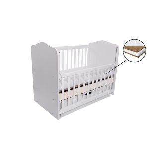 Patut Vessanti Como balansoar culisant alb cu bej + saltea cocos confort 120 x 60 x 12 cm - imagine 2