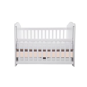 Patut Vessanti Como culisant cu sertar alb cu bej + saltea cocos confort 120 x 60 x 12 cm - imagine 2
