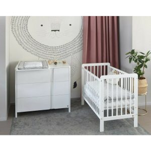 Patut YappyUno din lemn 120x60 cm alb YappyKids - imagine 4