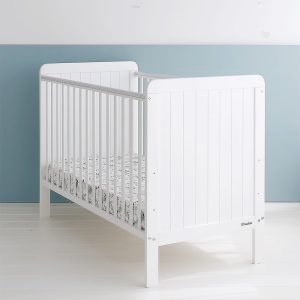 Patut din lemn pentru bebe inaltime saltea reglabila Country Alb 120x60 cm - imagine 8