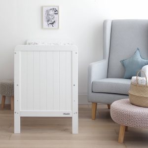 Patut din lemn pentru bebe inaltime saltea reglabila Country Alb 120x60 cm - imagine 2