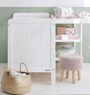 Patut din lemn pentru bebe inaltime saltea reglabila Country Alb 120x60 cm - imagine 3