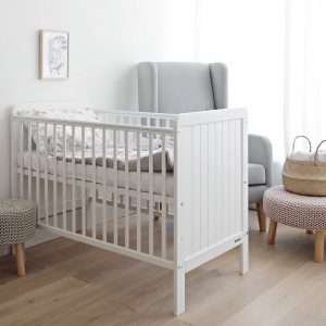 Patut din lemn pentru bebe inaltime saltea reglabila Country Alb 120x60 cm - imagine 5