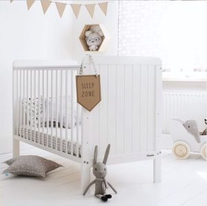 Patut din lemn pentru bebe inaltime saltea reglabila Country Alb 120x60 cm - imagine 6