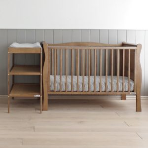 Patut din lemn pentru bebe inaltime saltea reglabila Noble Vintage 120x60 cm - imagine 2