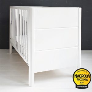 Patut din lemn pentru bebe inaltime saltea reglabila Smooth Alb 120x60 cm - imagine 6