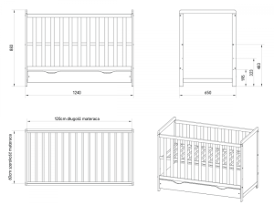 Patut din lemn 120x60 cm Nichiduta Lilia White 120x60 cm - imagine 4