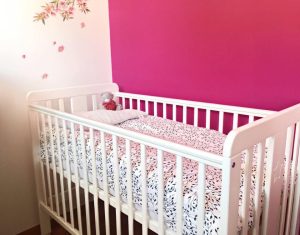 Patut din lemn pentru bebe inaltime saltea reglabila Star Baby Alb 120x60 cm - imagine 5