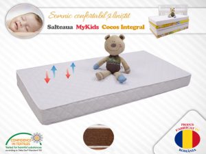 Saltea fibra de Cocos Integral 140x70x12 husa microfibra matlasata - imagine 2