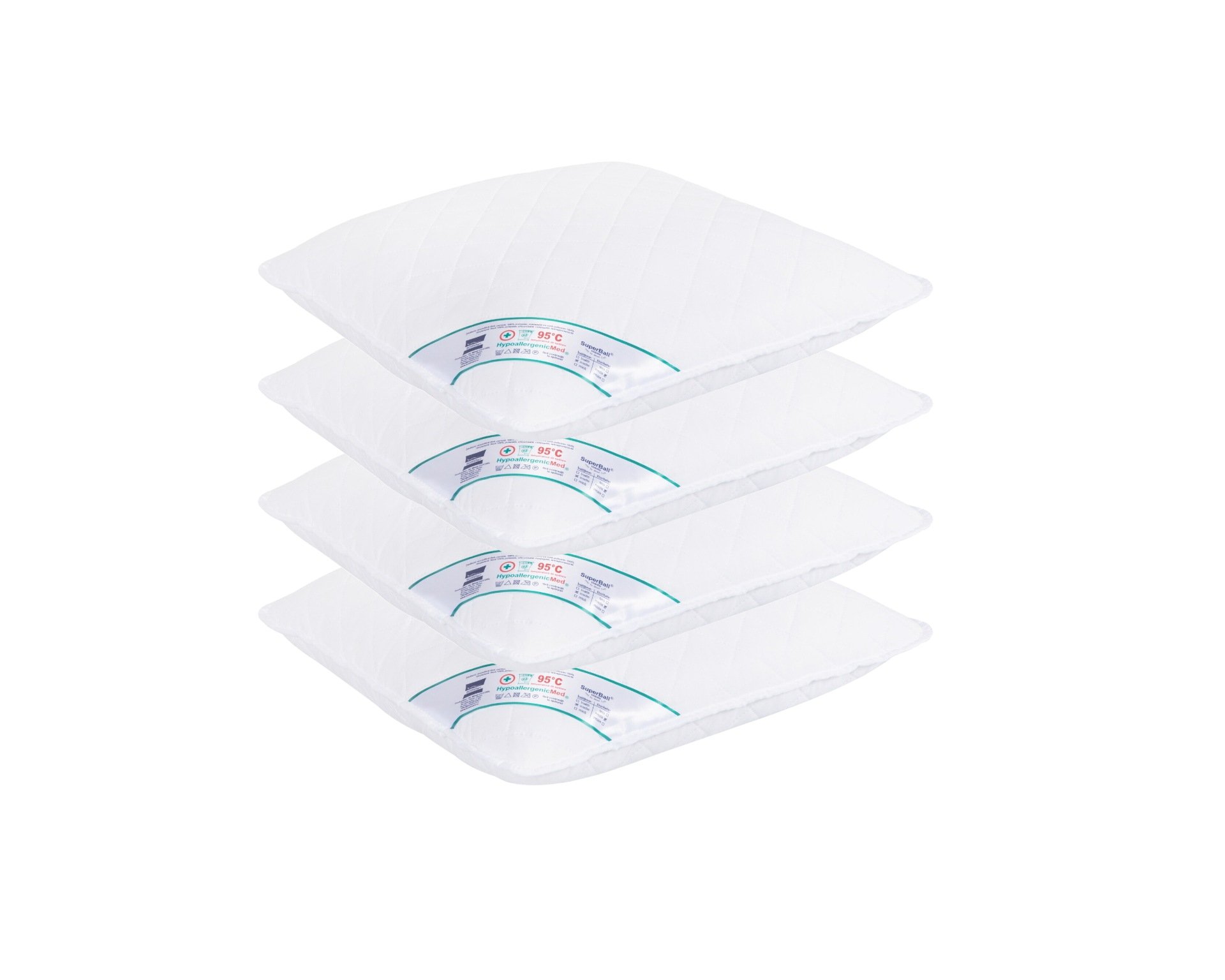 Set 4 Perne Medicinale Hipoalergenice SomnART 40x40cm, HypoallergenicMed, matlasate, lavabile la 95 de grade, fermitate medie spre tare 1 Set 4 perne Hypo 40x40 1.jpg