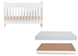 Set patut din lemn Nichiduta 120x60 cm Sweet Dreams II + Saltea cocos 10 cm