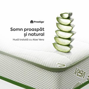 Saltea ALOE VERA HYGENE BIO MEMORY 18+5, 7 zone de confort, spumă poliuretanică elastică, spumă cu memorie, husă detașabilă cu fermoar, lavabilă, superortopedică, Grosime 25 cm - imagine 5