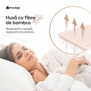Saltea BAMBOO CONFORT, spumă poliuretanică, reversibilă, hipoalergenică, super ortopedică, Grosime 19 cm - imagine 5