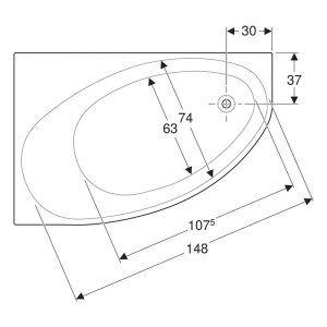 cada asimetrica pe dreapta geberit selnova 160 cm alb30584.jpg