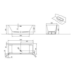 cada dreptunghiulara kolpasan elektra sp 175 x 75 cm alb28174.jpg
