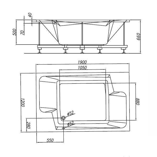 Cada dreptunghiulara Kolpasan, Nabucco, acril, alb, 190 x 120 cm, cu masca, 2 persoane 3 cada dreptunghiulara kolpasan nabucco acril alb 190 x 120 cm cu masca9770.jpg