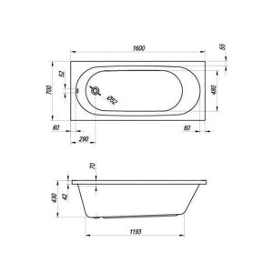 cada dreptunghiulara kolpasan tamia acril alb 160x70 cm10005.jpg