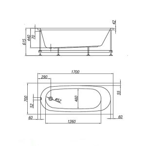 cada dreptunghiulara kolpasan tamia acril alb 170x70 cm10007.jpg