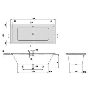 cada dreptunghiulara targa plus duo villeroy boch 180 x 80 cm alb14530.jpg