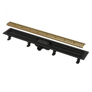 canal de scurgere pentru dus cu gratar perforat otel inoxidabil 950 mm alcadrain apz10black 950brass 102306.png