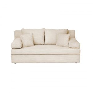 Canapea ANA LUX extensibila, 3 locuri, cu lada depozitare, crem, 185x82x80 cm