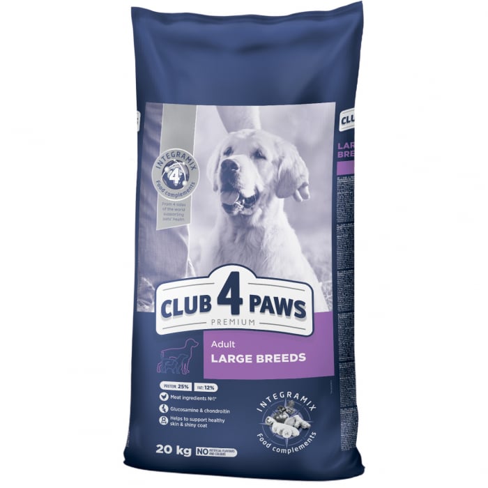 Club 4 Paws Hrana uscata caini adulti de talie mare, 20kg 1 Club 4 Paws Hrana uscata caini adulti de talie mare, 20kg