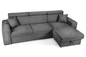 Colțar Extensibil BELLAGIO, șezlong interschimbabil, cu ladă de depozitare, cu tetiere reglabile, 280x170x100 cm - imagine 3