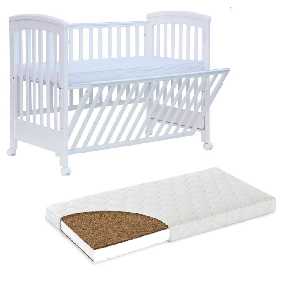 Patut co-sleeping 120x60 cu laterala culisanta total si roti Treppy Dreamy Plus, integral din lemn masiv fag, reglabil pe 5 nivele, include sistem de ancorare, certificat TUV, EN716-1, EN716-2, culoare alb + saltea cocos 8 cm 1 Patut co-sleeping 120x60 cu laterala culisanta total si roti Treppy Dreamy Plus, integral din lemn masiv fag, reglabil pe 5 nivele, include sistem de ancorare, certificat TUV, EN716-1, EN716-2, culoare alb + saltea cocos 8 cm