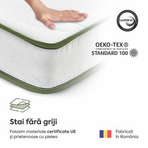 Saltea FRESH ERGO GREEN LINE, spumă poliuretanică, reversibilă, hipoalergenică, ortopedică, Grosime 16 cm - imagine 5