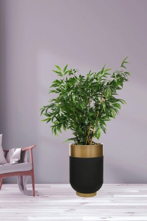 Ghiveci, Nassre, 1010-1, 40x60x40 cm, Aur/Negru - imagine 4