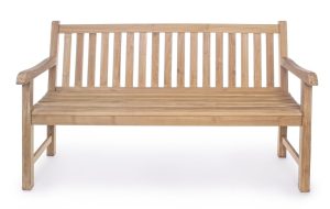 Banca pentru gradina Linda, Bizzotto, 150 x 66 x 90 cm, lemn masiv de tec, natural - imagine 2